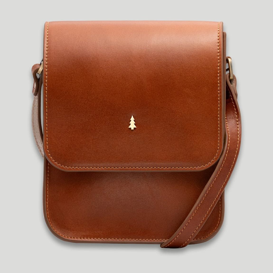 ARAS PINE Vittore Crossbody — tan calfskin