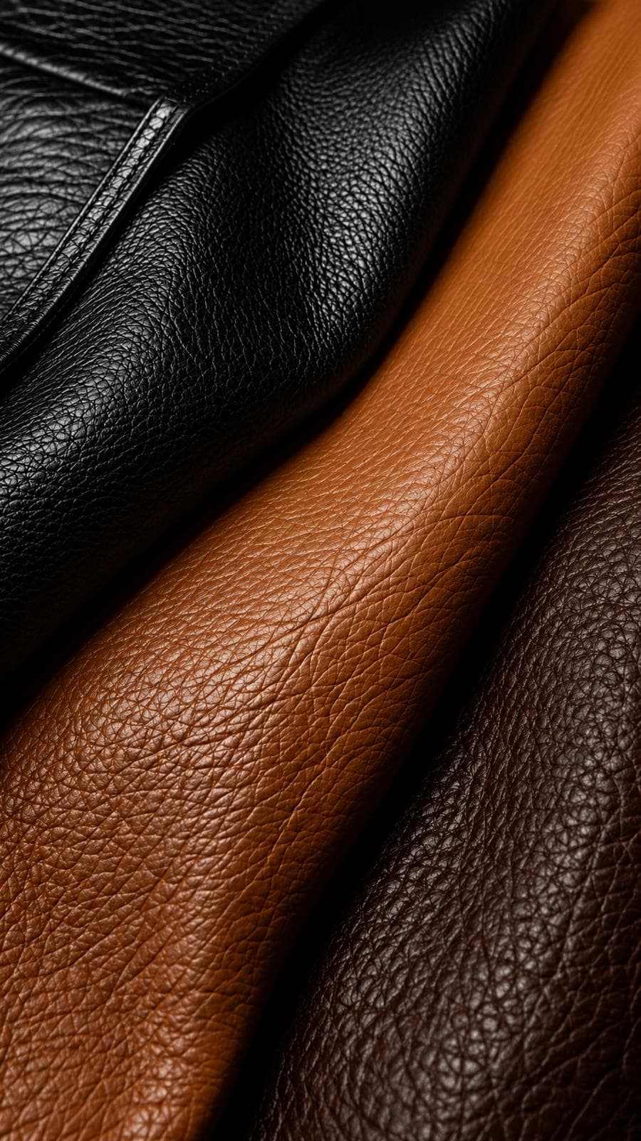 Full-grain leather swatches