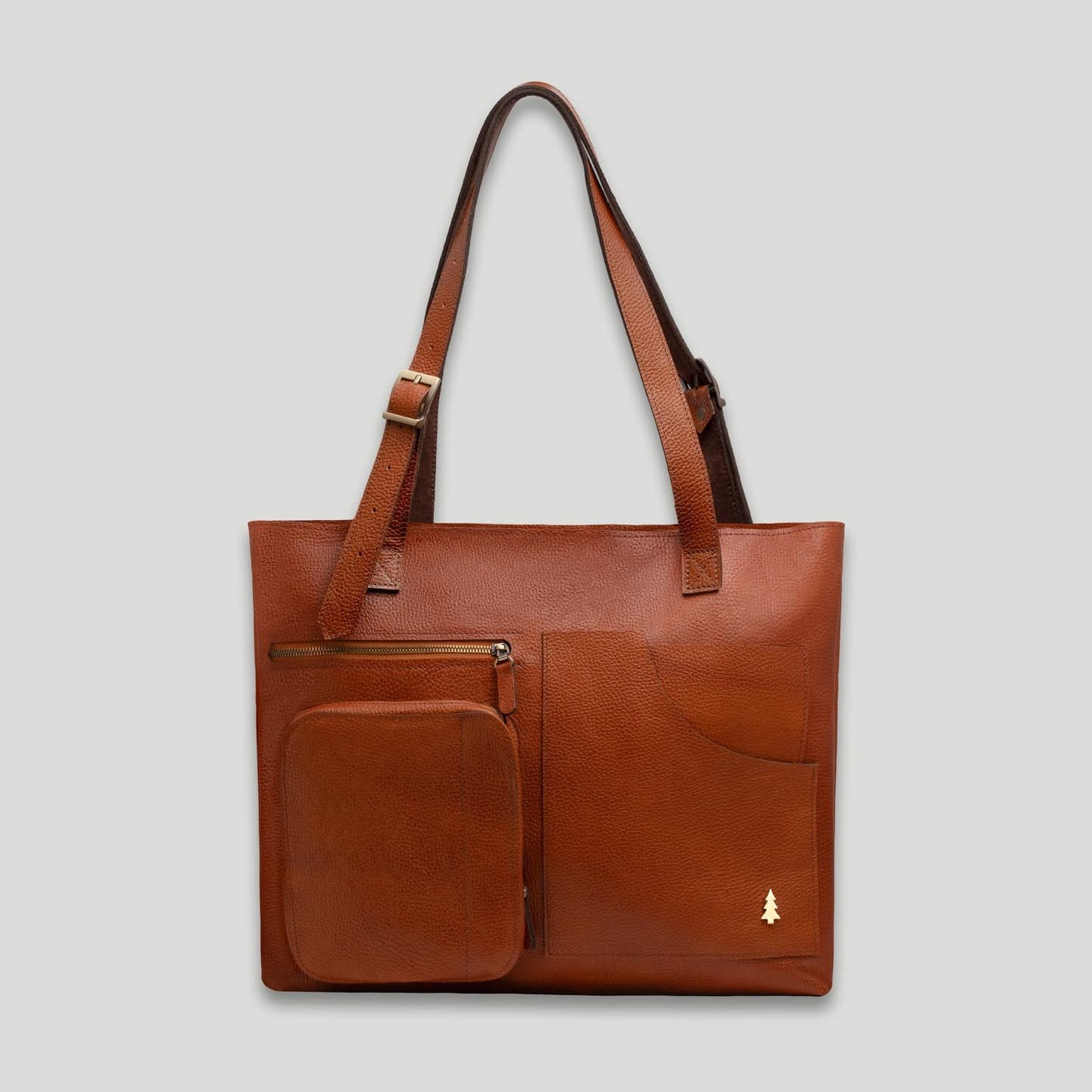 ARAS PINE Lorena Tote Bag — cognac