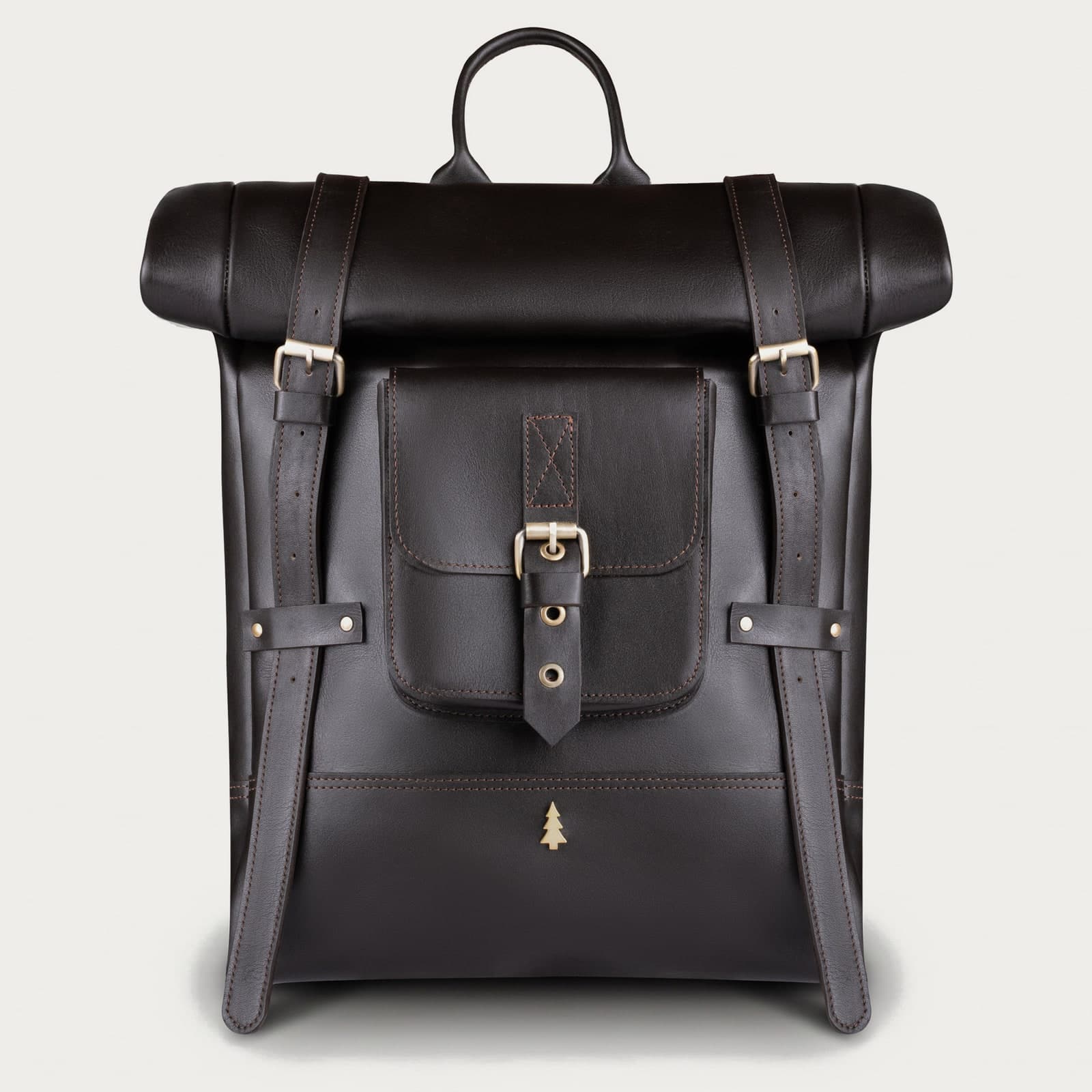 ARAS PINE Elvar Backpack — dark brown leather — leather backpack, handmade in Türkiye