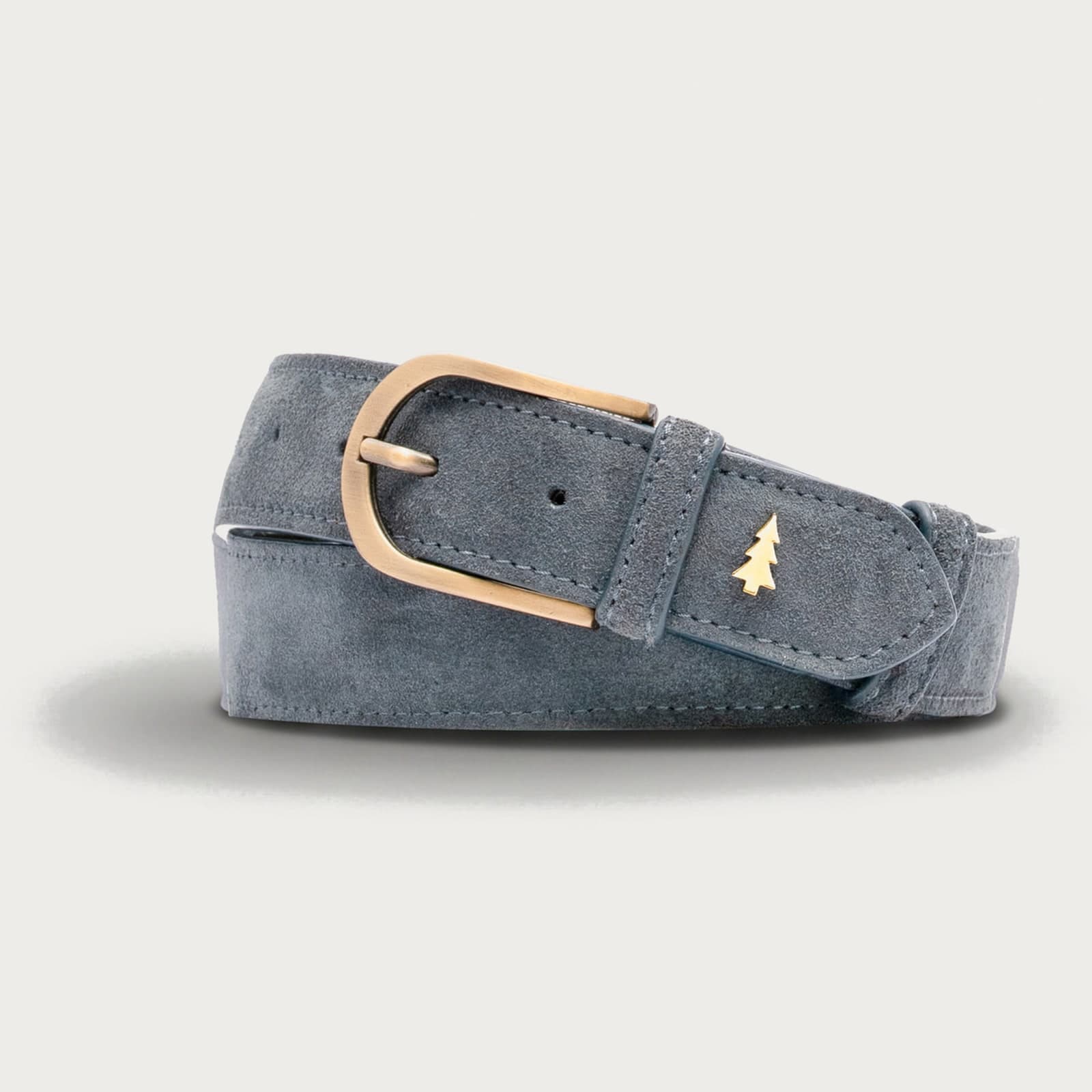 ARAS PINE Aras Élan Belt — grey suede — handmade leather belt, handmade in Türkiye