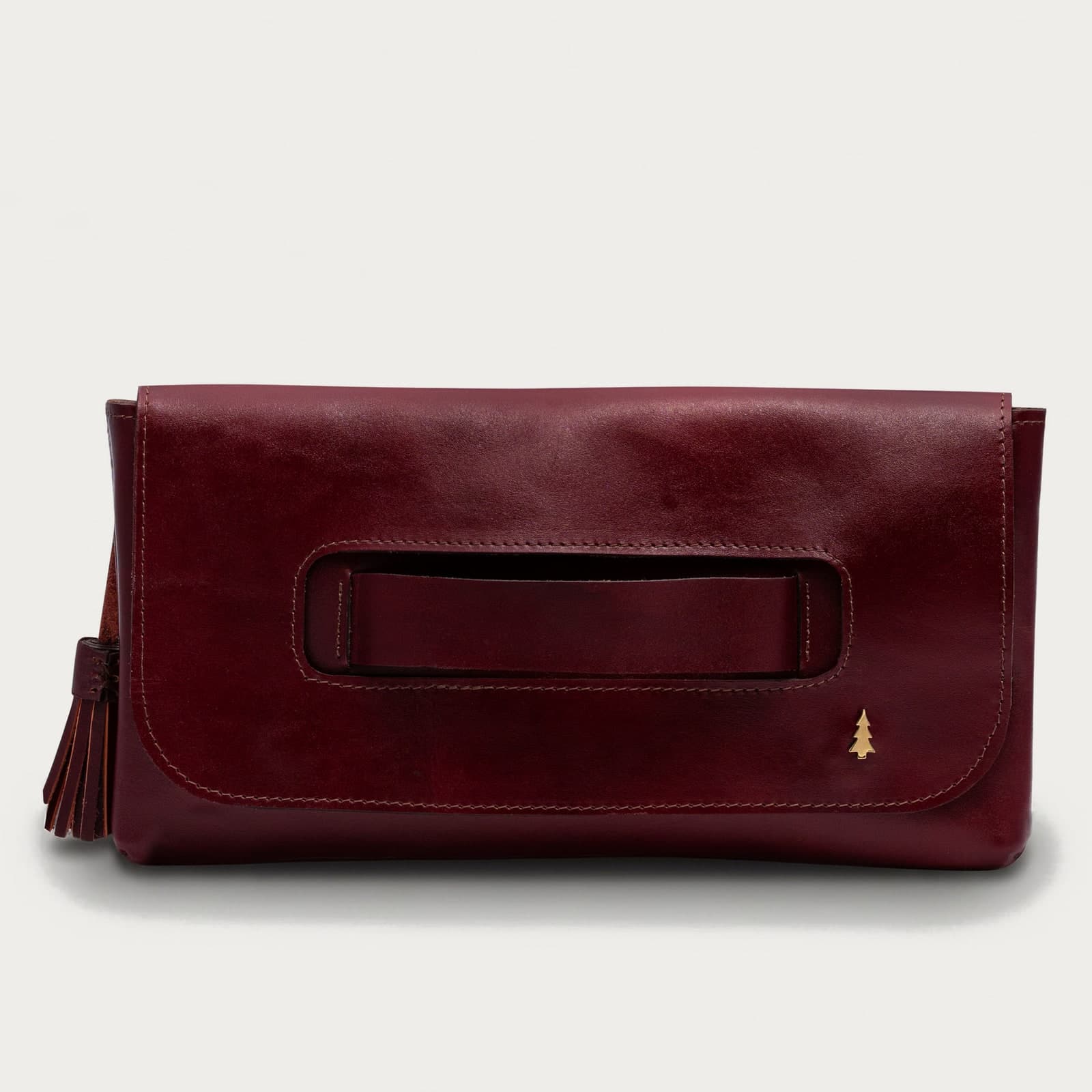 ARAS PINE Venera Clutch — burgundy — leather clutch, handmade in Türkiye