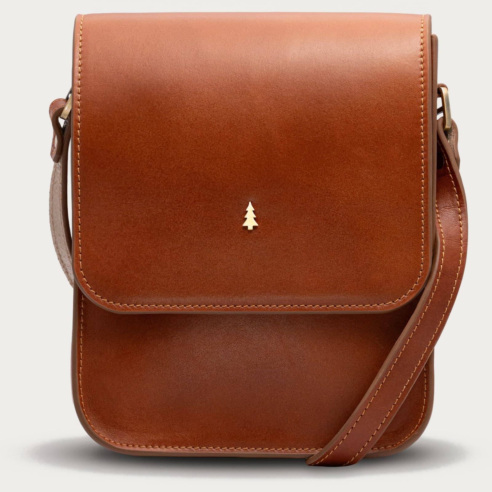 ARAS PINE Vittore Crossbody — tan calfskin — leather crossbody bag, handmade in Türkiye
