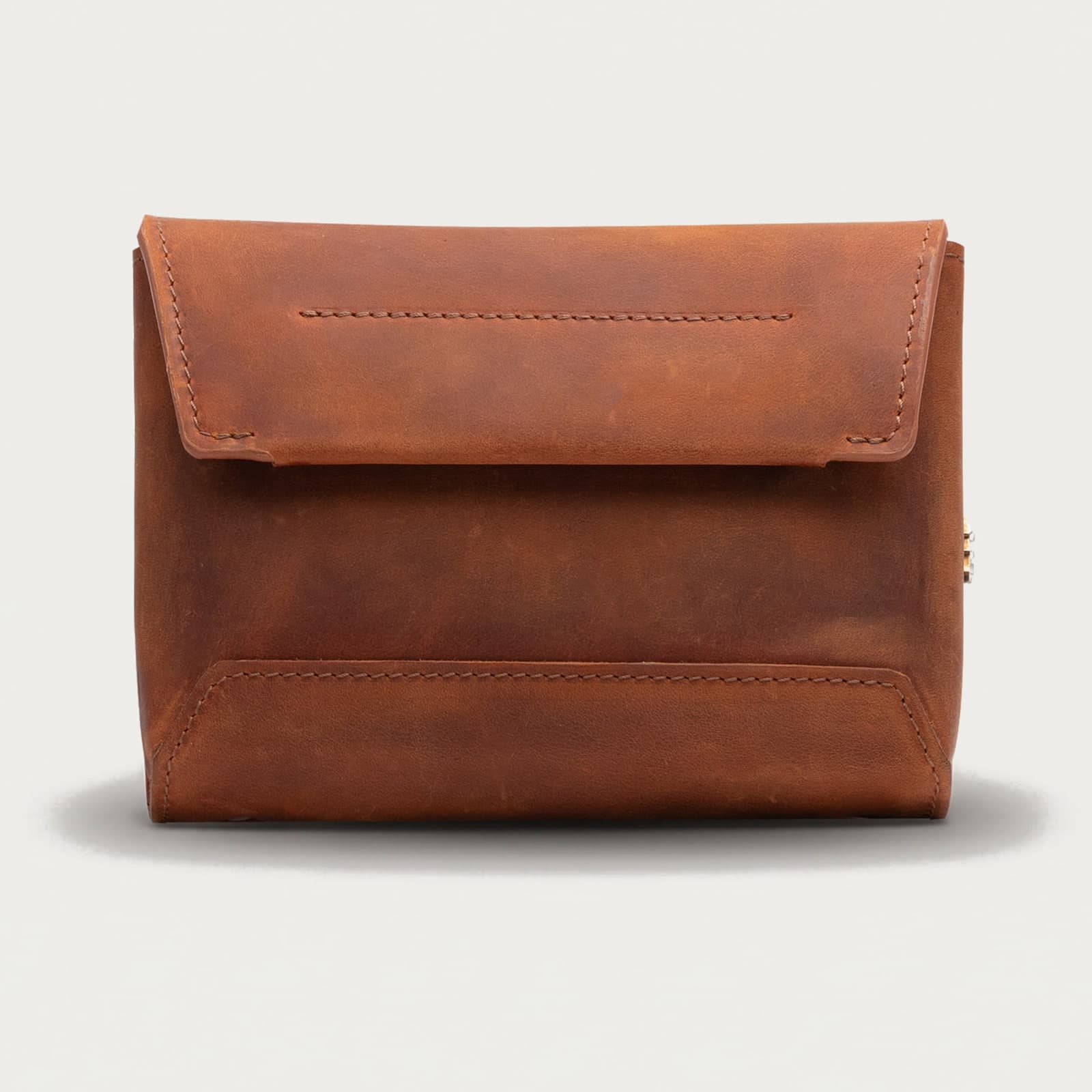 ARAS PINE Soren Crossbody — cognac envelope — leather crossbody bag, handmade in Türkiye