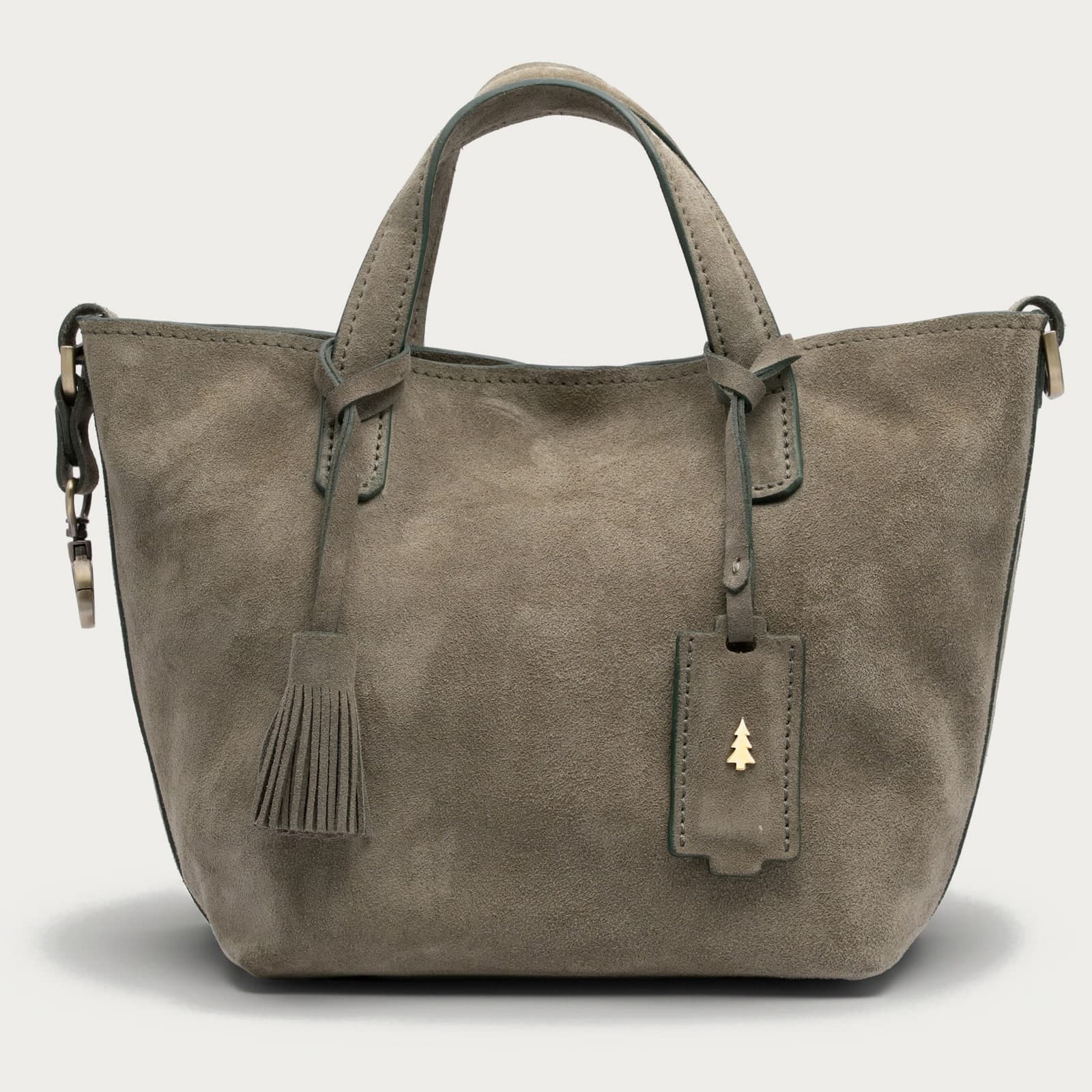 ARAS PINE Bellano Tote — taupe suede — leather tote, handmade in Türkiye