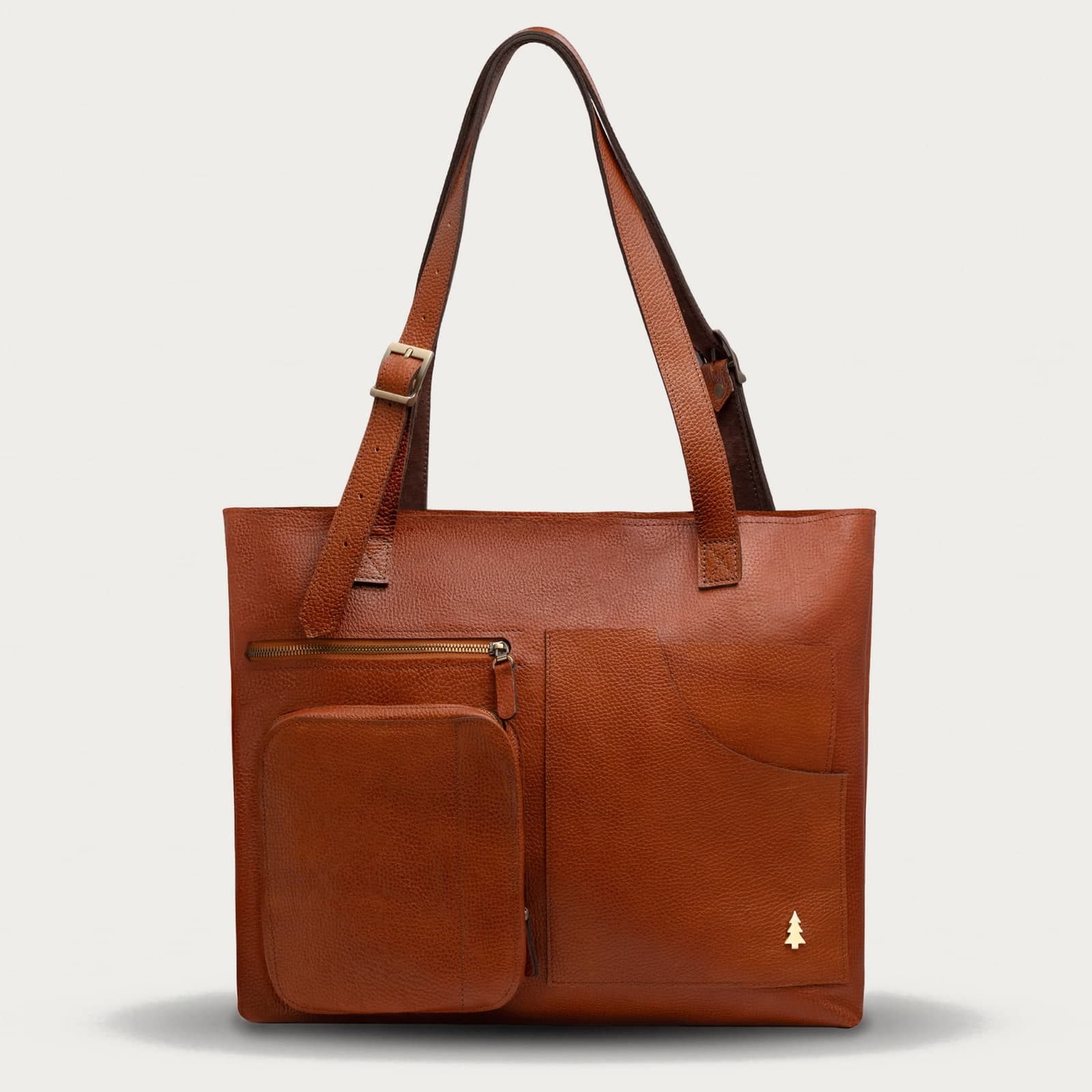ARAS PINE Lorena Tote Bag — cognac — leather tote, handmade in Türkiye