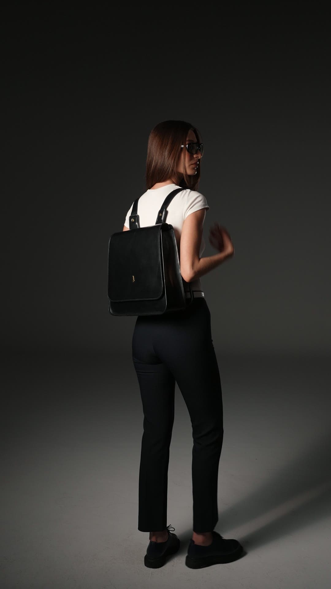 ARAS PINE Valerio Backpack — black leather, atelier reel