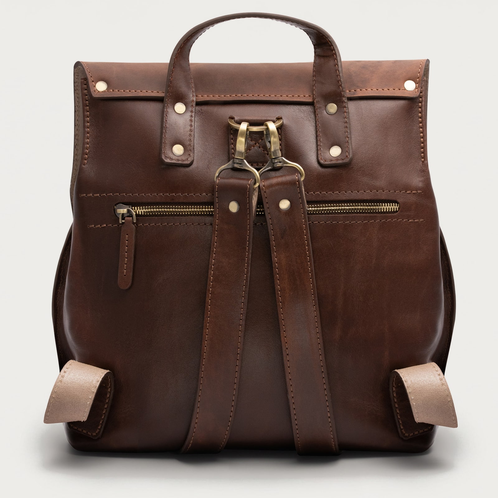 ARAS PINE Marcel Backpack — back — leather backpack, handmade in Türkiye