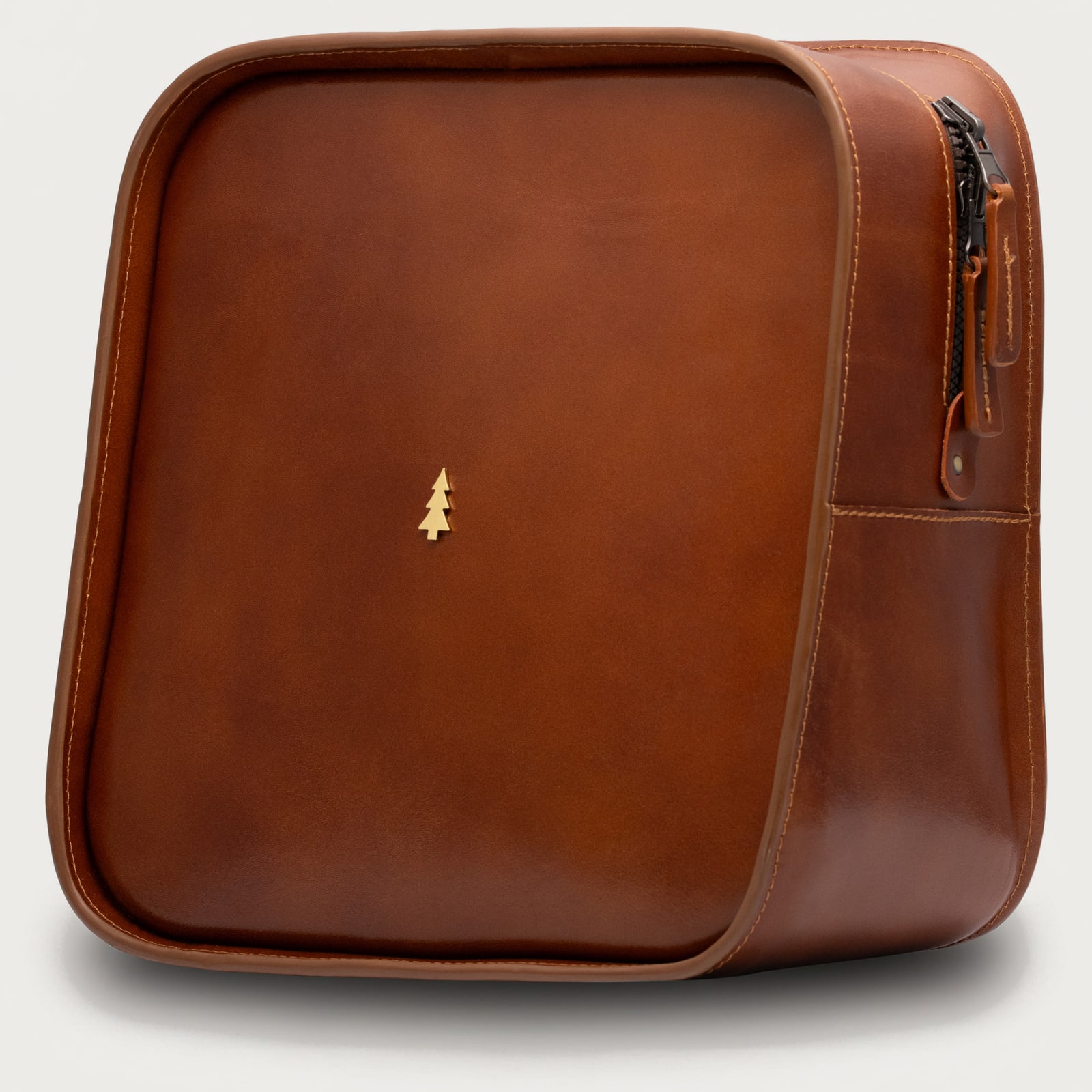 ARAS PINE Montel Backpack — side — leather backpack, handmade in Türkiye