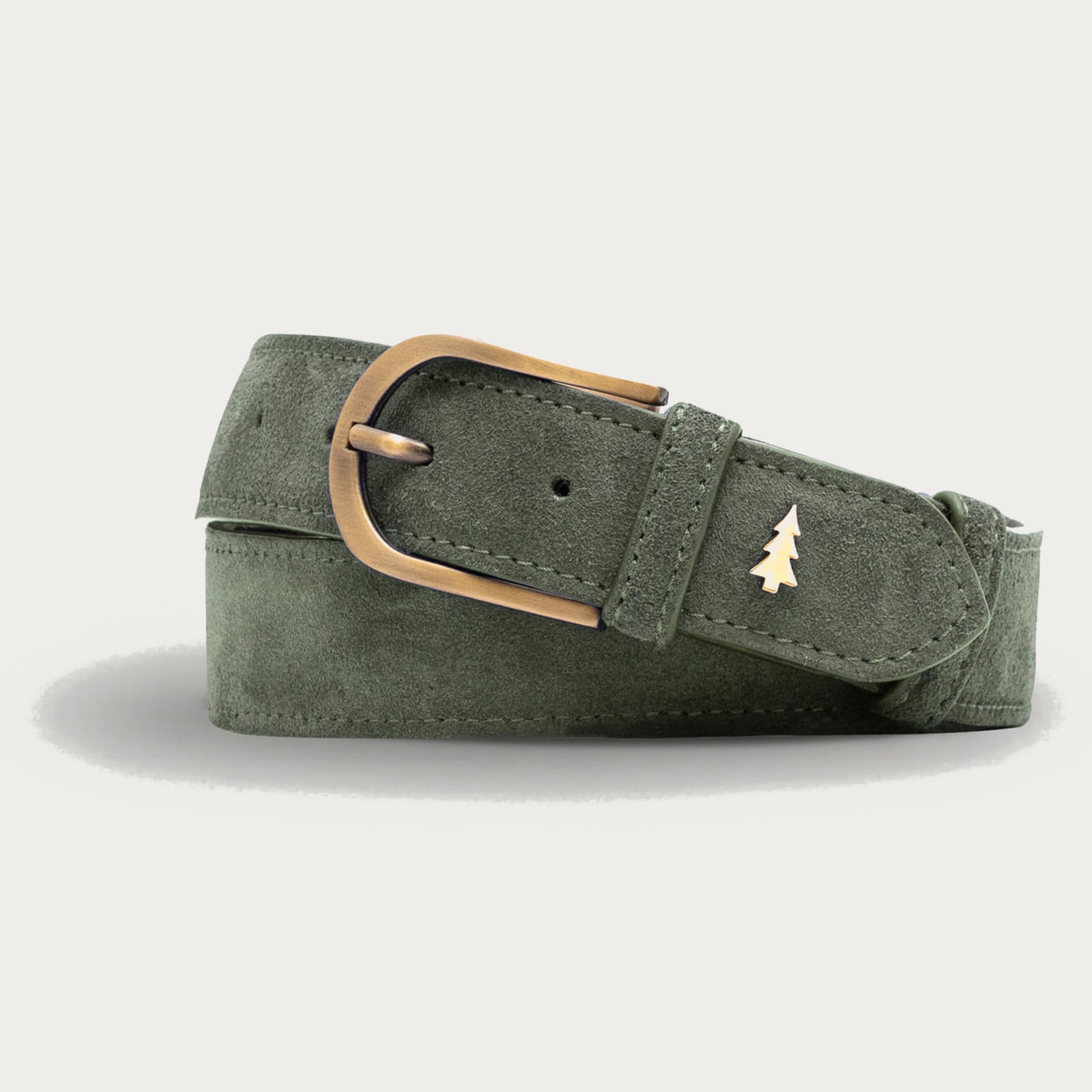 ARAS PINE Aras Élan Belt — forest green — handmade leather belt, handmade in Türkiye