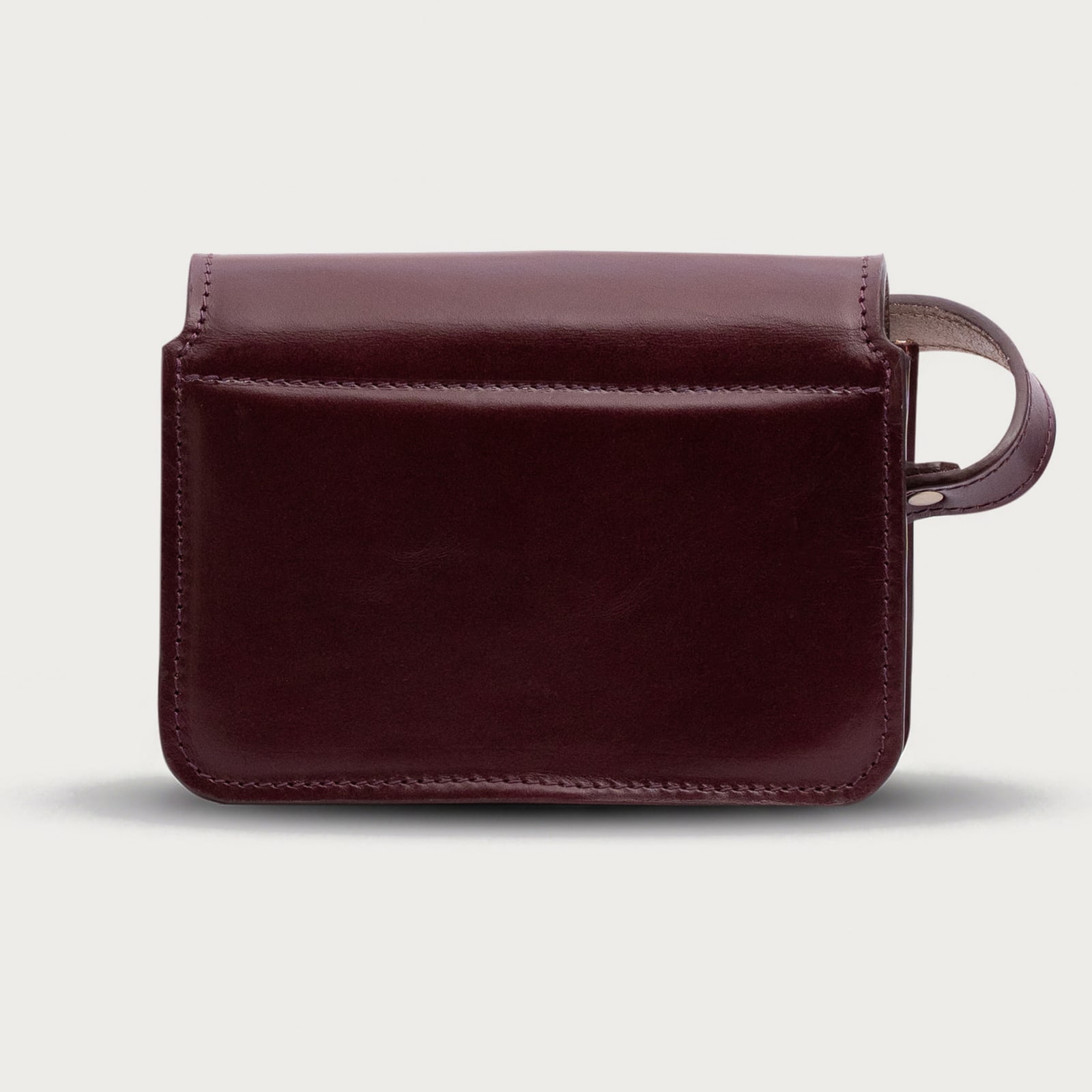 ARAS PINE Devon Crossbody — burgundy, back — leather crossbody bag (back view), handmade in Türkiye