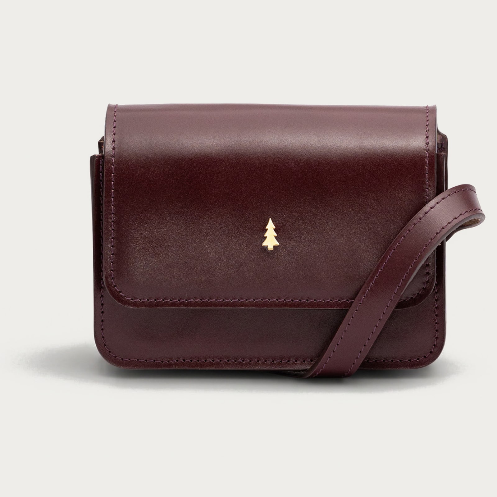 ARAS PINE Devon Crossbody — burgundy — leather crossbody bag, handmade in Türkiye
