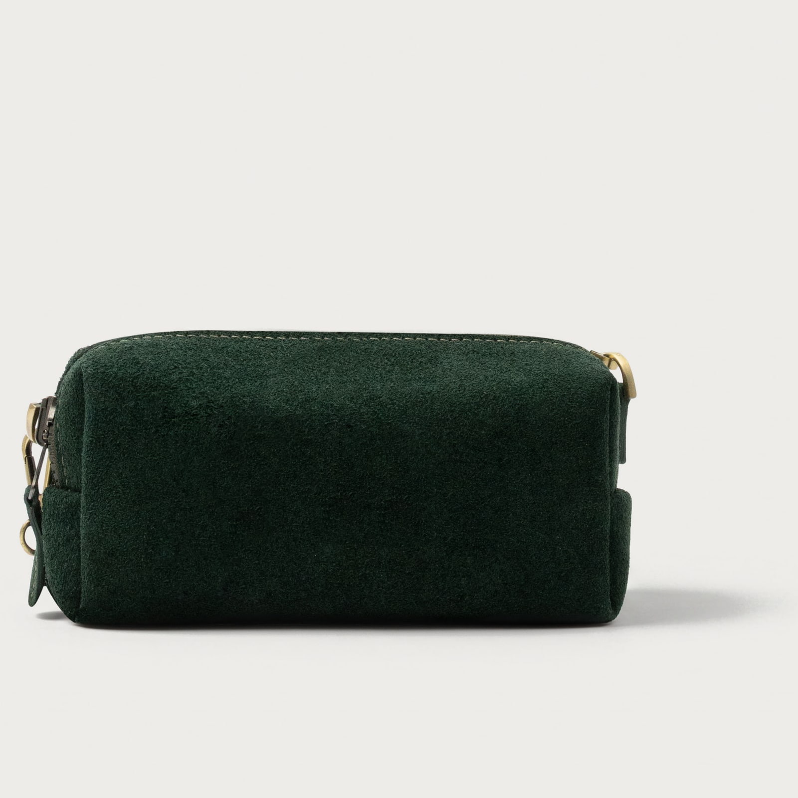 ARAS PINE Ivrea Crossbody — green suede with brass chain, back — leather crossbody bag (back view), handmade in Türkiye