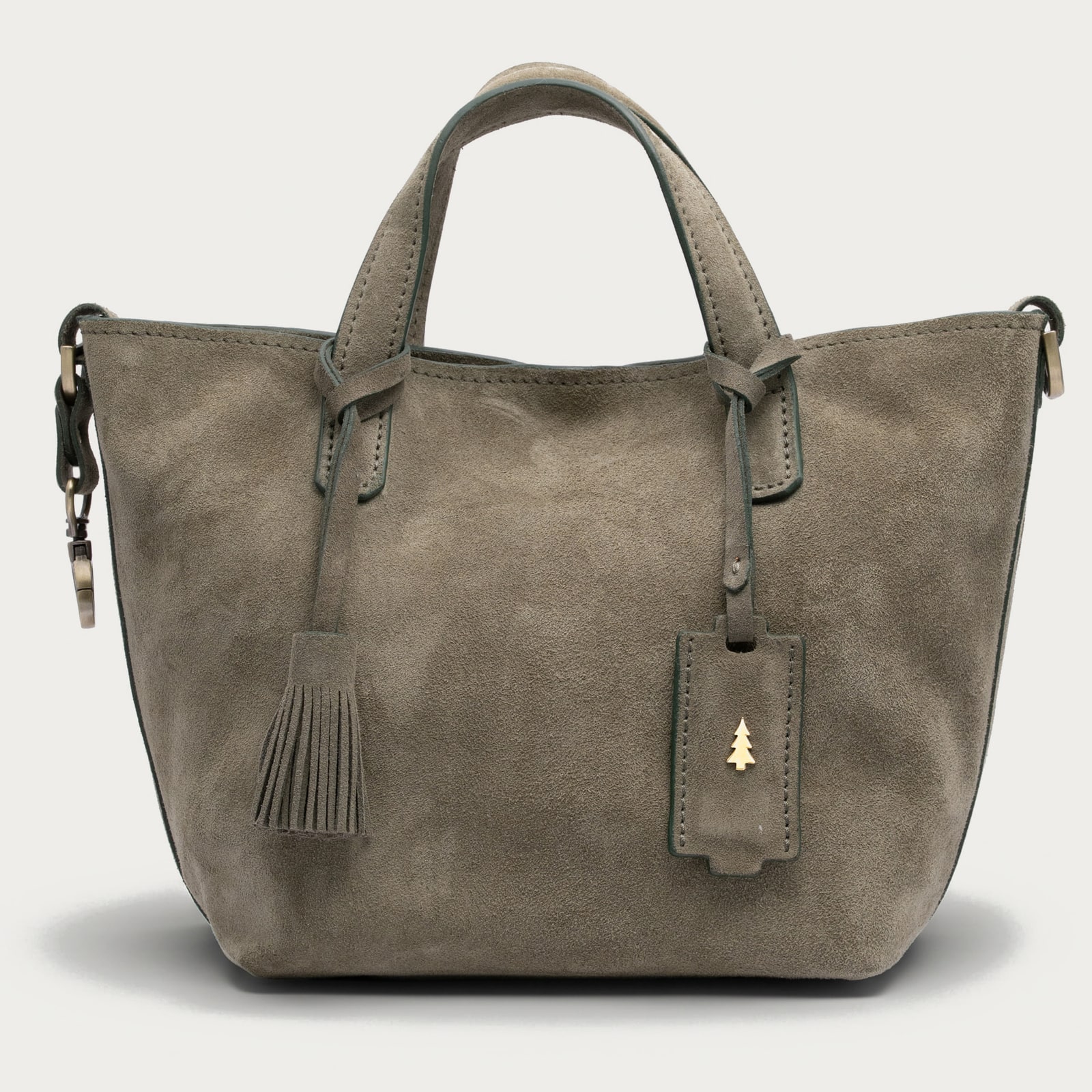 ARAS PINE Bellano Tote — taupe suede — leather tote, handmade in Türkiye